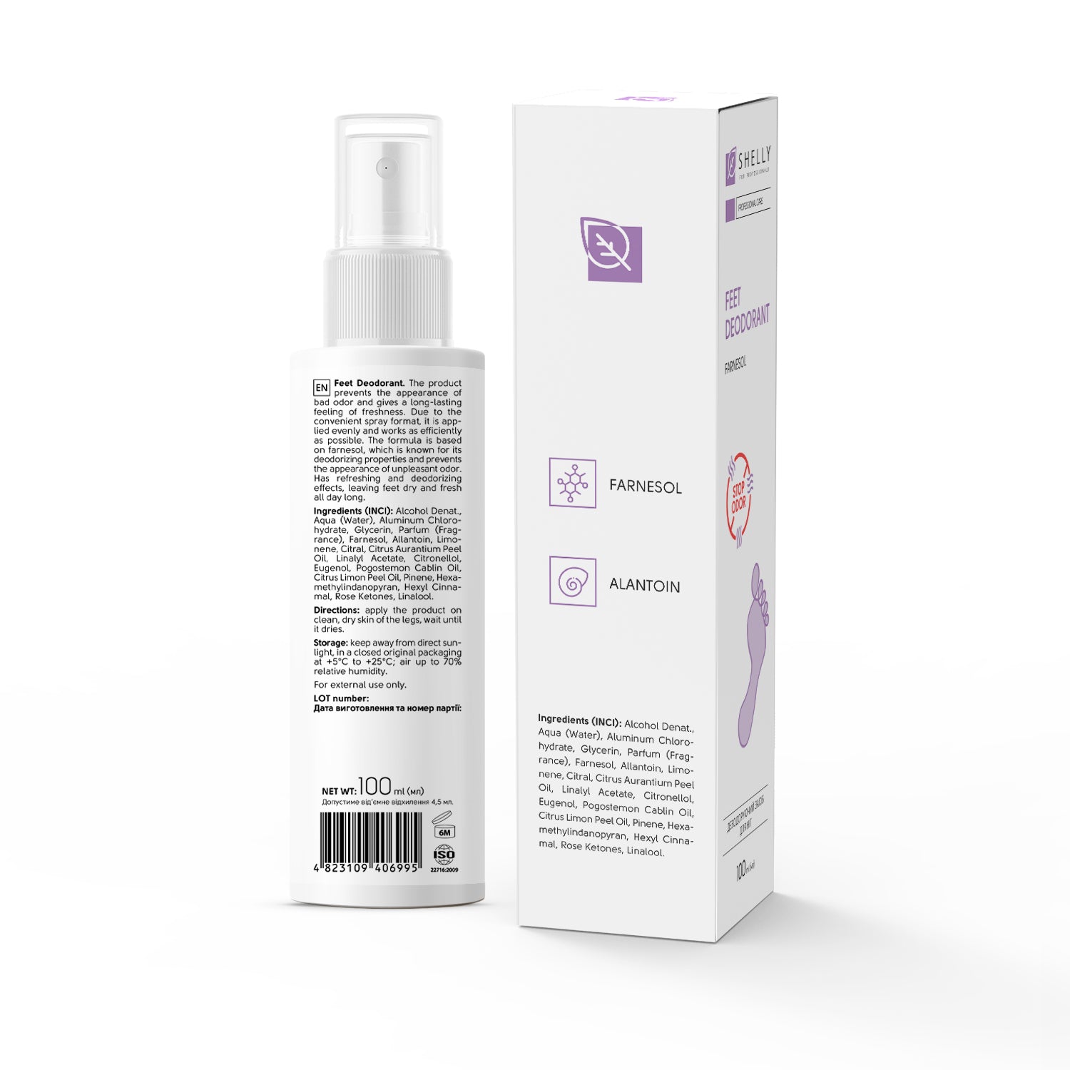 SHELLY Deodorant za stopala s farnesolom Shelly 100 ml - Bellu