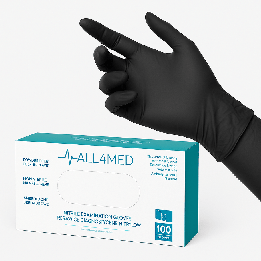ALL4MED črne nitrilne rokavice za enkratno uporabo - Bellu