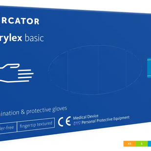 Modre nitrilne rokavice za enkratno uporabo brez pudra - MERCATOR