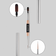 DARK DARK - Dvostranski čopič – liner 10 mm + zaobljen gel 12 mm - Bellu