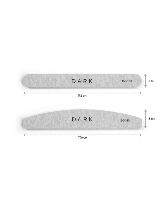 DARK DARK - Set pilic za nohte polmesec bela pena 25 kos 150/180 grit - Bellu