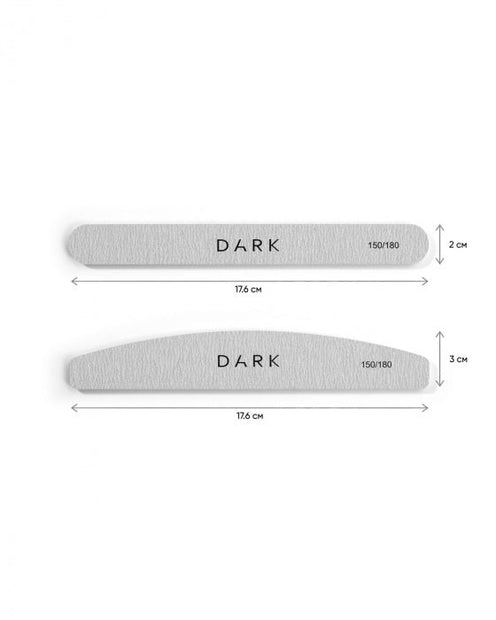 DARK DARK - Set pilic za nohte polmesec bela pena 25 kos 150/180 grit - Bellu