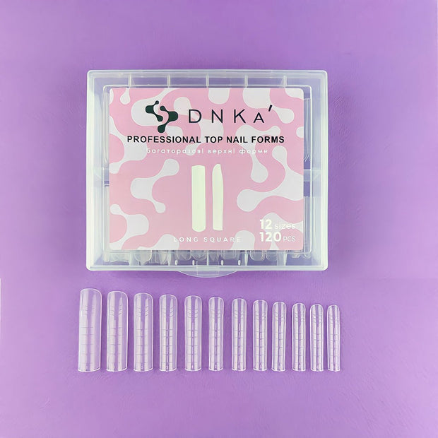 DNKa' DNKA - Professional Top Nail Forms - Long Square 120pcs - Bellu