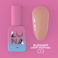 LUNAMOON Elegant Light Acrygel 03, 13 ml – odtenek in steklenička