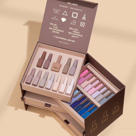 HEY LOVE Hey Love - basic gel polish collection in a box - 66pcs (PREORDER) - Bellu