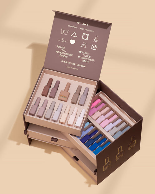 HEY LOVE Hey Love - basic gel polish collection in a box - 66pcs (PREORDER) - Bellu