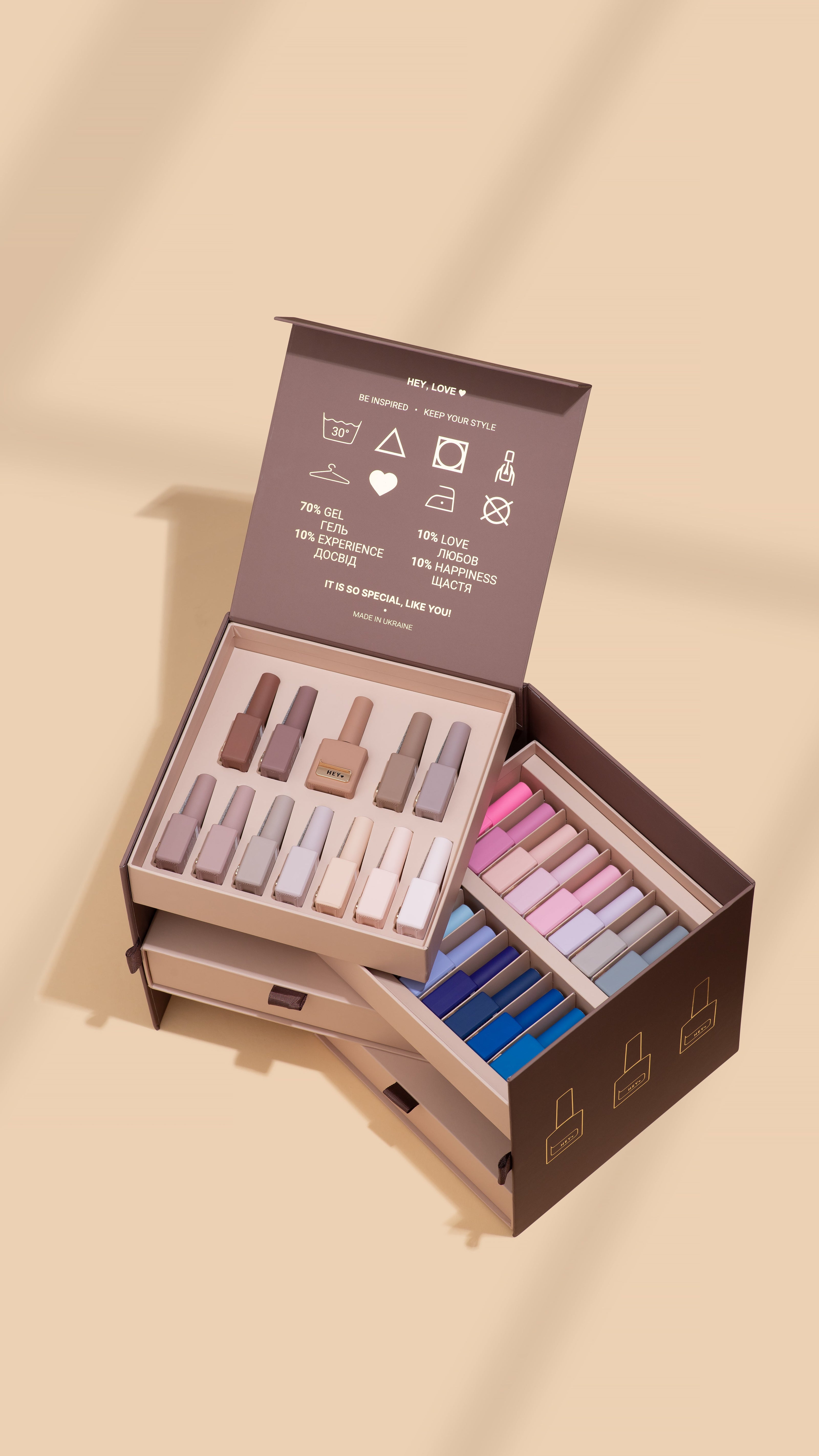 HEY LOVE Hey Love - basic gel polish collection in a box - 66pcs (PREORDER) - Bellu