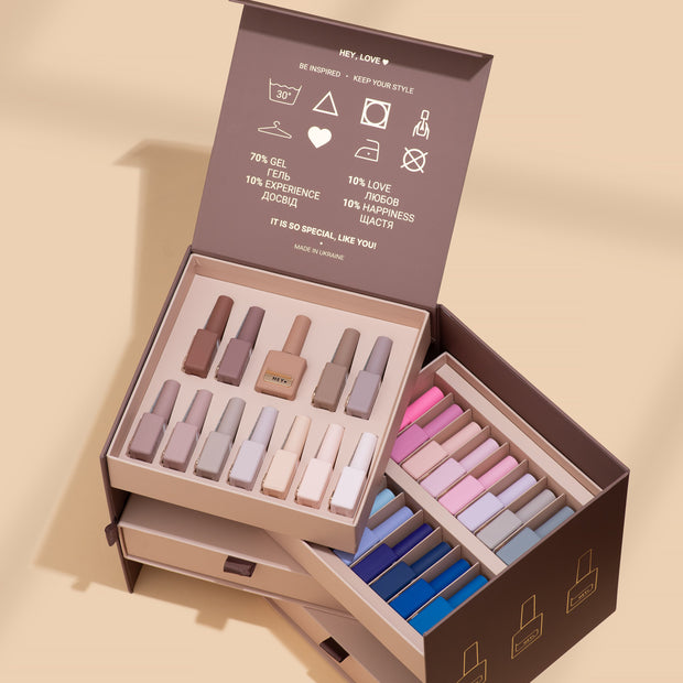 HEY LOVE Hey Love - basic gel polish collection in a box - 66pcs (PREORDER) - Bellu