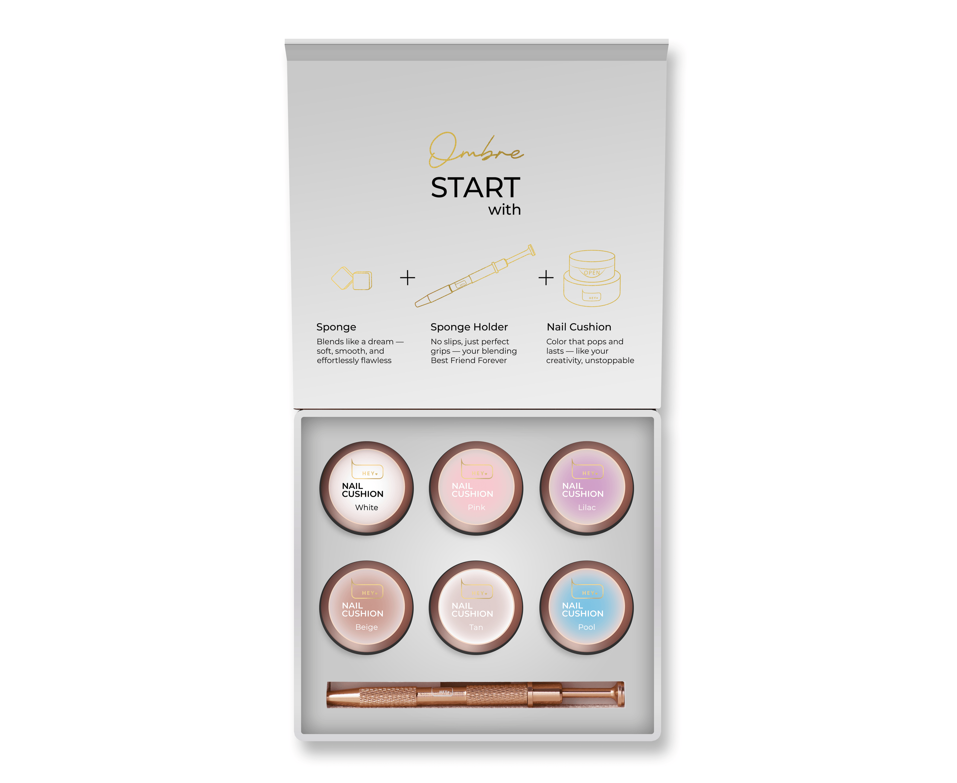 HEY LOVE - Nail cushion set - White 6 pcs - Bellu