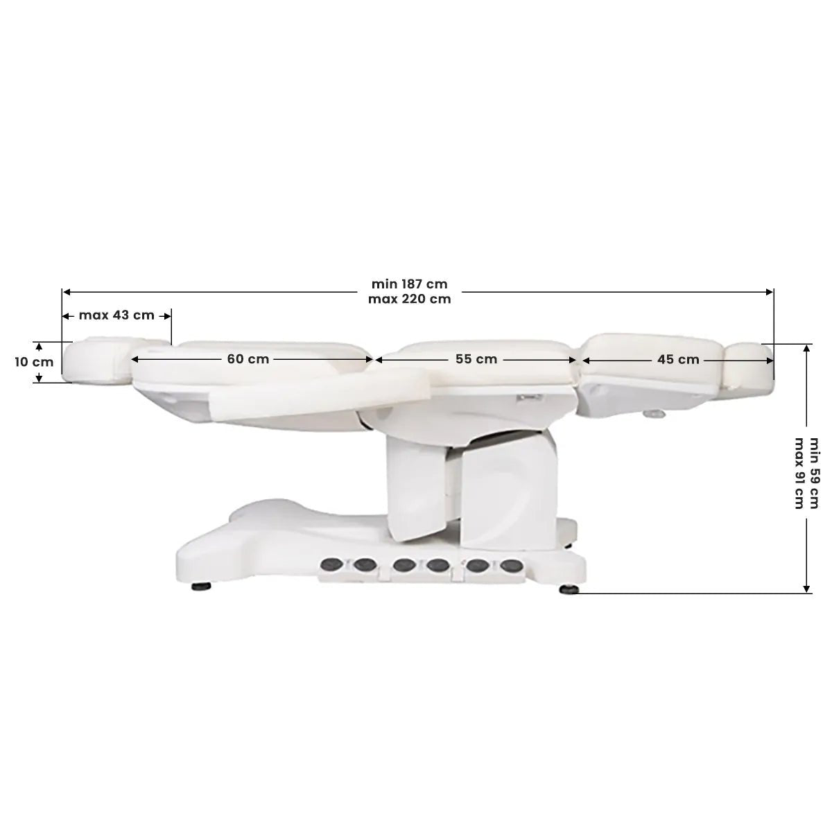 My Store Kozmetična miza - VELOURA - 4 motorji in ogrevano ležišče - Bellu