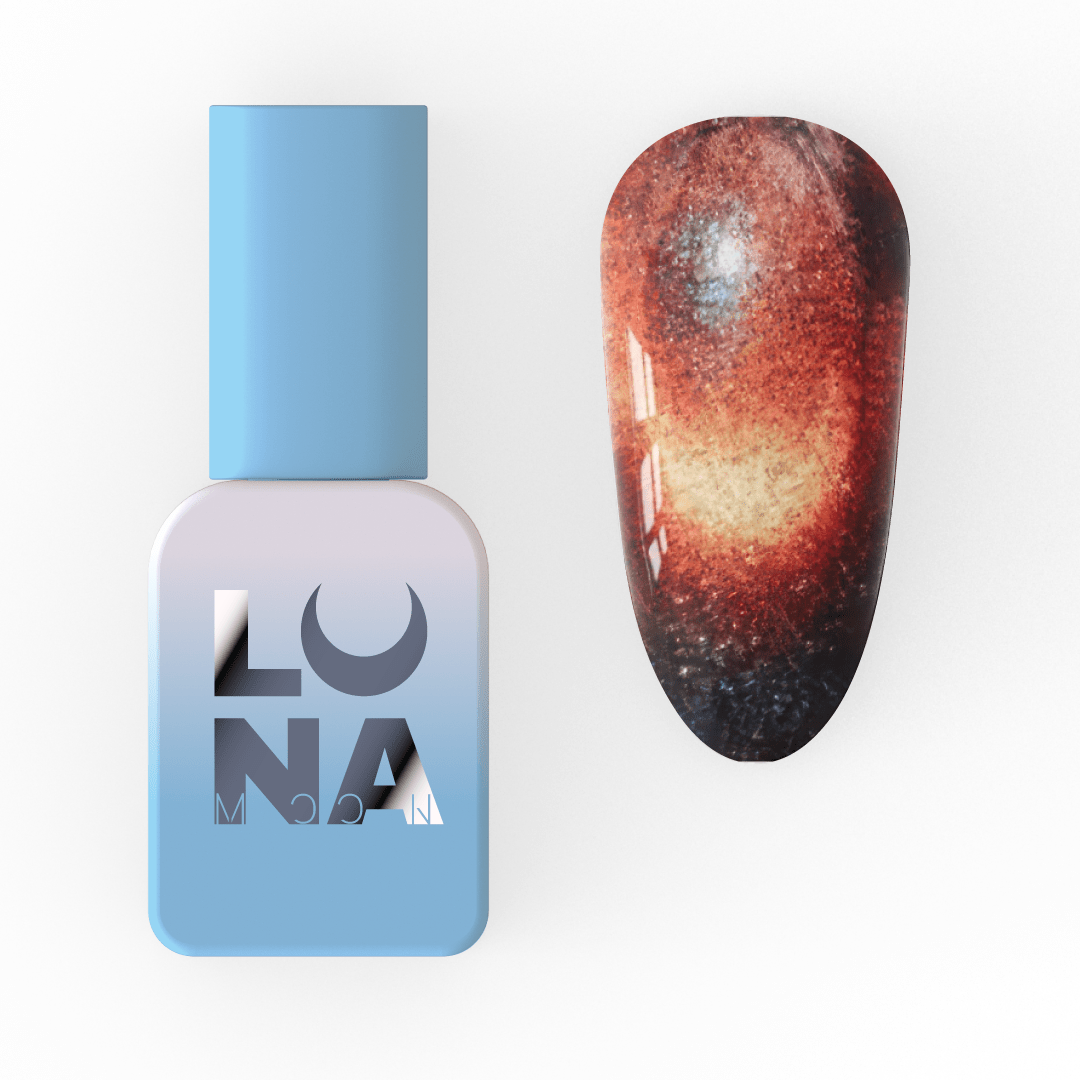 Lunamoon Color cat eye gel lak 251 8 ml – embalaža in odtenek na nohtu – Bellu