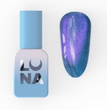 Lunamoon Color cat eye gel lak 255 8 ml – embalaža in odtenek na nohtu – Bellu