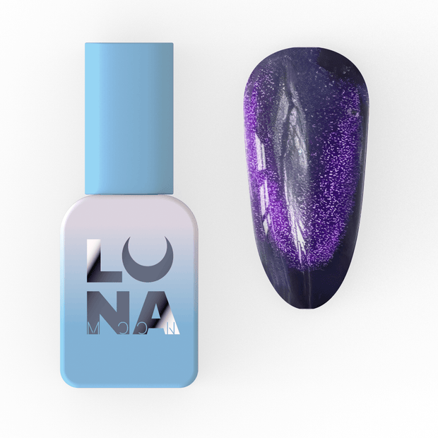 Lunamoon Color cat eye gel lak 257 8 ml – embalaža in odtenek na nohtu – Bellu