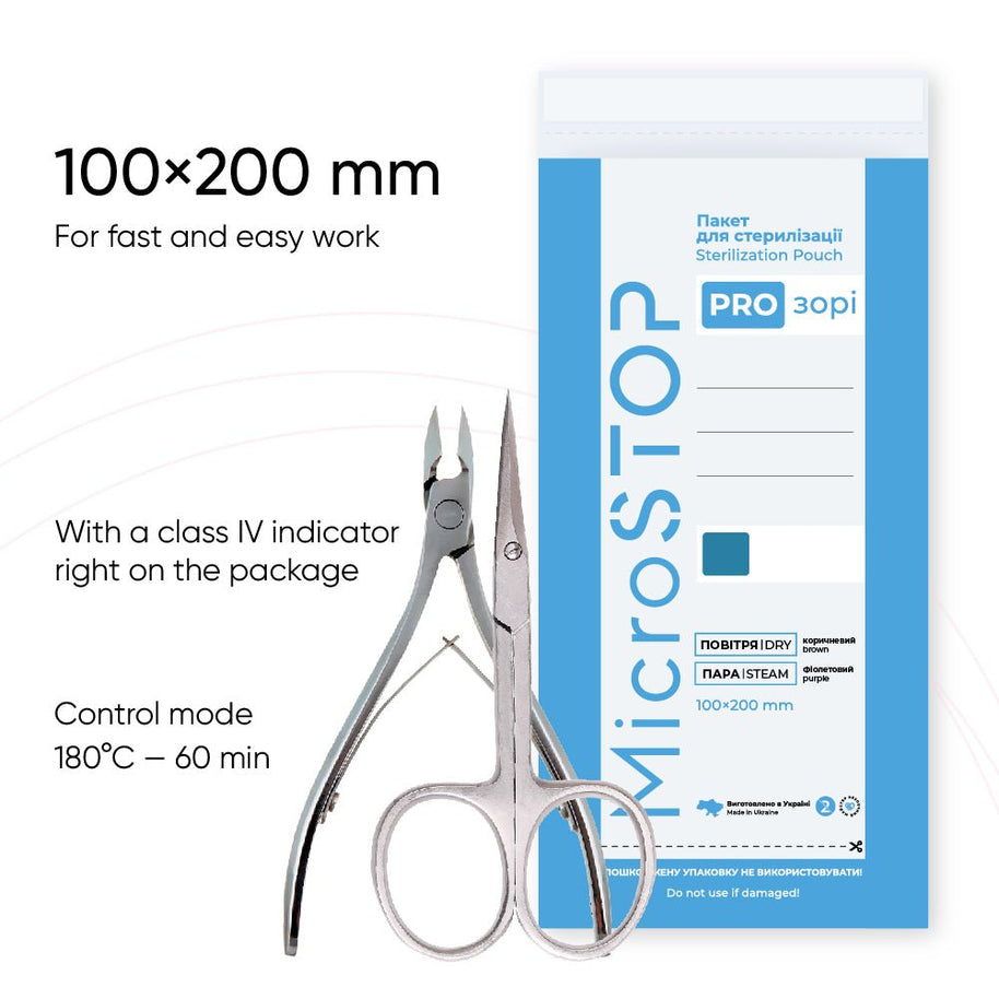 MicroSTOP MicroSTOP - sterilizacijska vrečka z indikatorjem (razred 4) - 100 × 200 mm - s prosojno fronto - Bellu