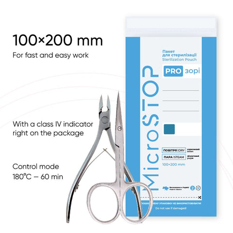 MicroSTOP MicroSTOP - sterilizacijska vrečka z indikatorjem (razred 4) - 100 × 200 mm - s prosojno fronto - Bellu