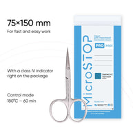 MicroSTOP MicroSTOP - sterilizacijska vrečka z indikatorjem (razred 4) - 75×150 PRO - s prosojno fronto - Bellu