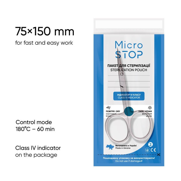 MicroSTOP MicroSTOP - sterilizacijske vrečke z indikatorjem razreda 4 (več dimenzij, 100 kos) - prozorna verzija - Bellu