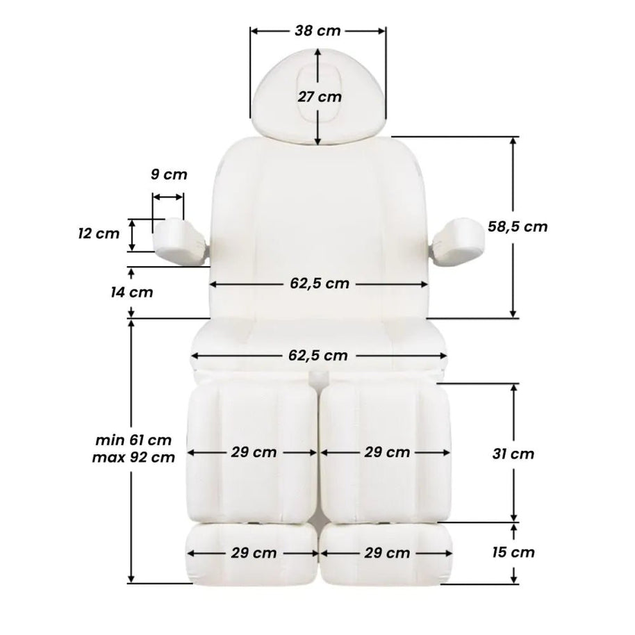 My Store Pedikerski stol - BELLU - 3 motorji in ogrevano sedišče - Bellu