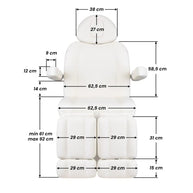 My Store Pedikerski stol - BELLU - 3 motorji in ogrevano sedišče - Bellu