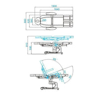 My Store Pedikerski stol - ELYSIA - 3 motorji - Bellu