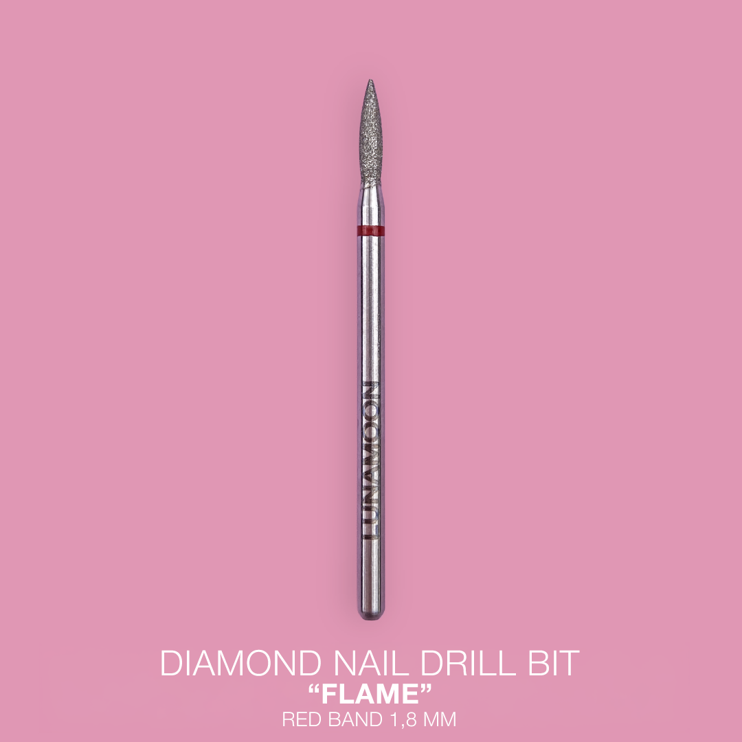 LUNAMOON diamantni nastavek Flame 1,8 mm, rdeča oznaka