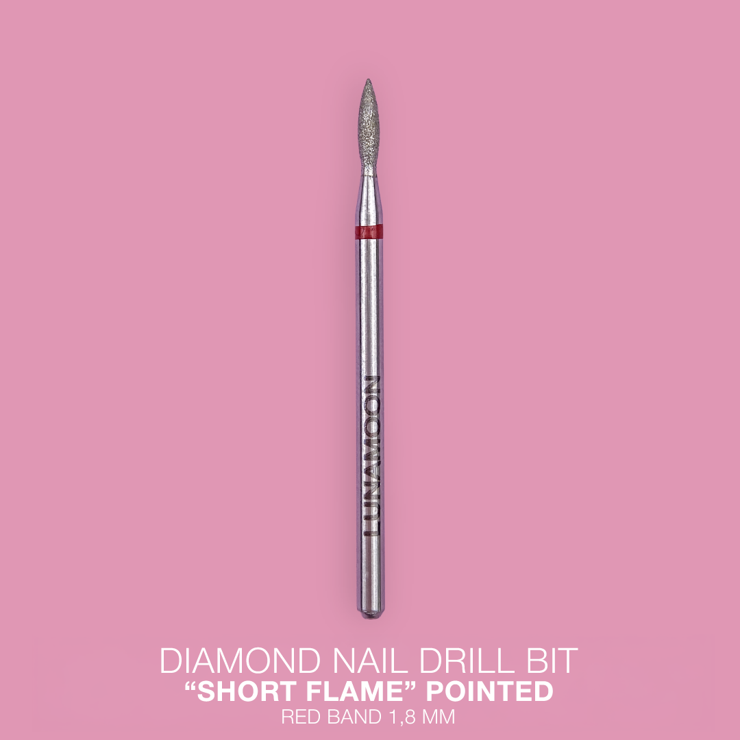 LUNAMOON diamantni nastavek Short Flame 1,8 mm, rdeča oznaka
