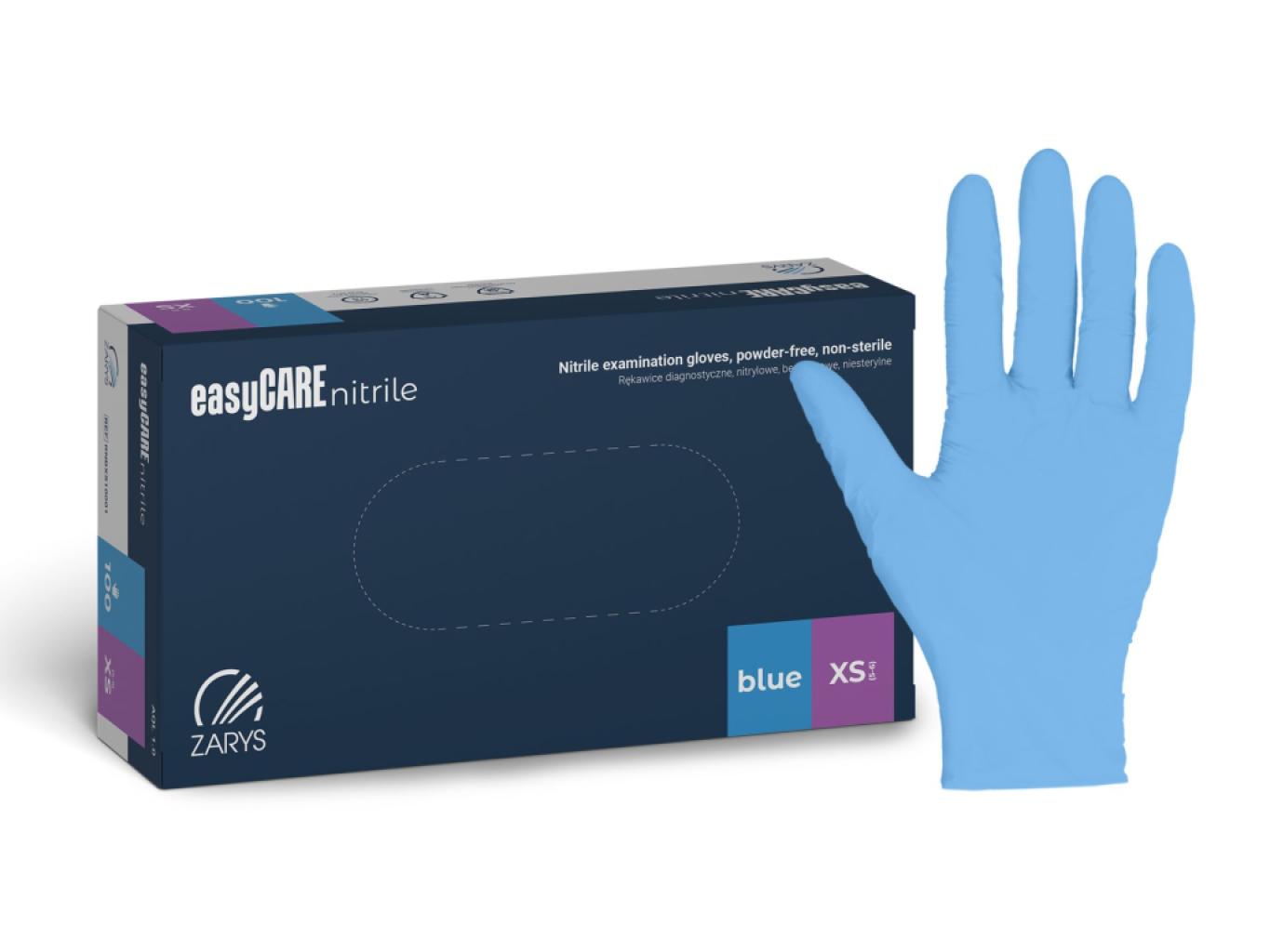 EasyCare Blue Powder-Free Nitrile Gloves 100 pcs – Professional Protective Gloves