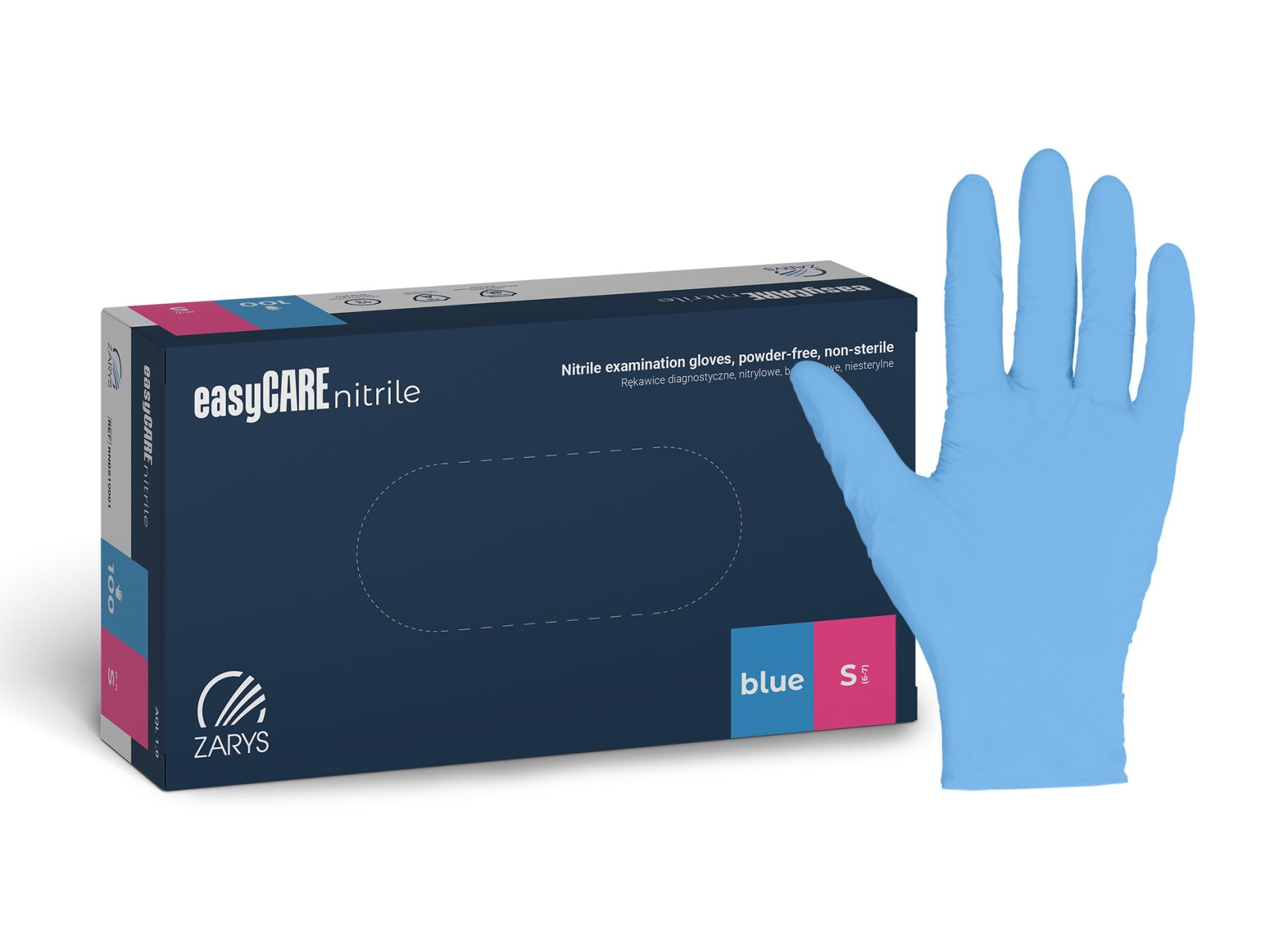 EasyCare Blue Powder-Free Nitrile Gloves 100 pcs – Professional Protective Gloves