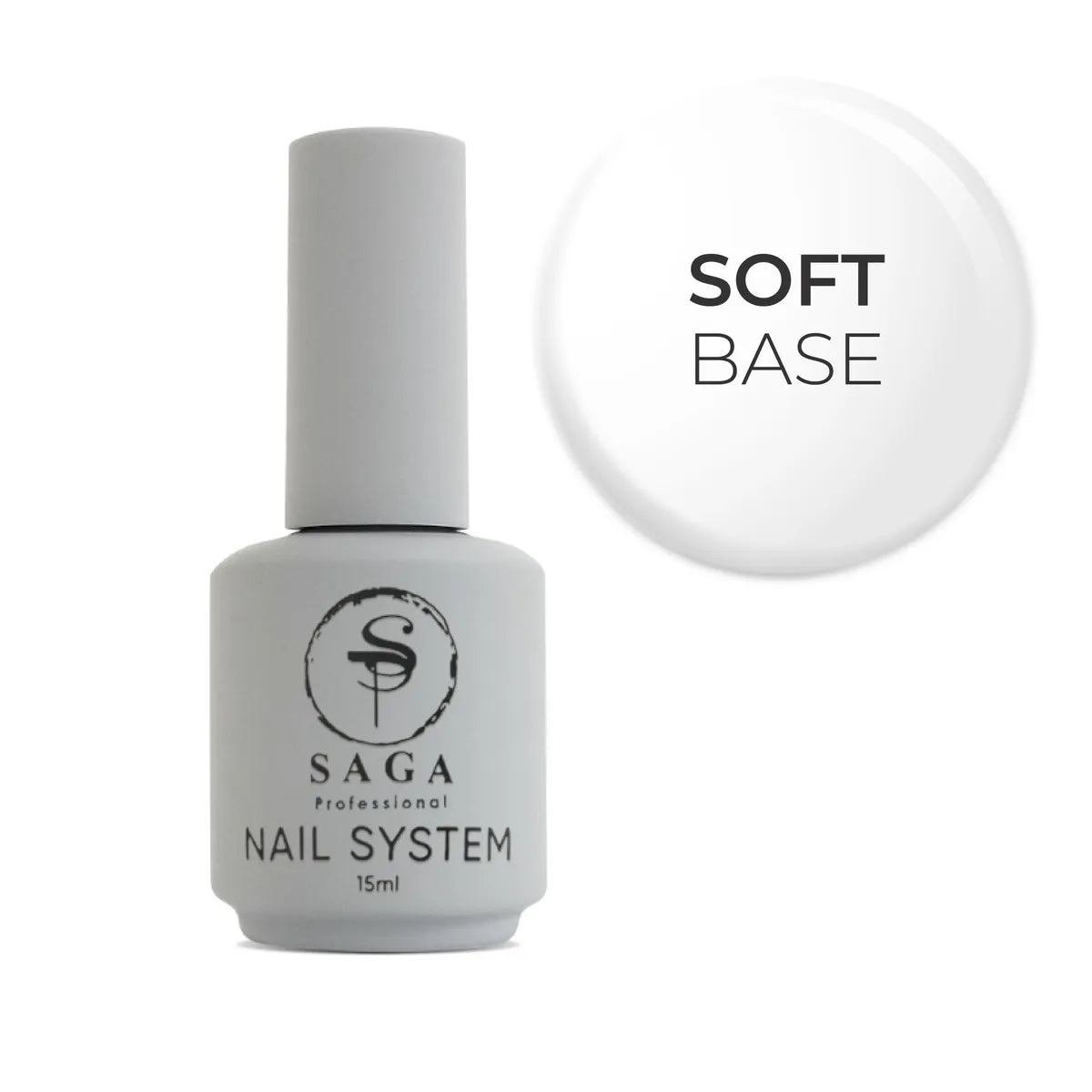 SAGA Soft Base 15 ml – prožna gumijasta baza za nohte
