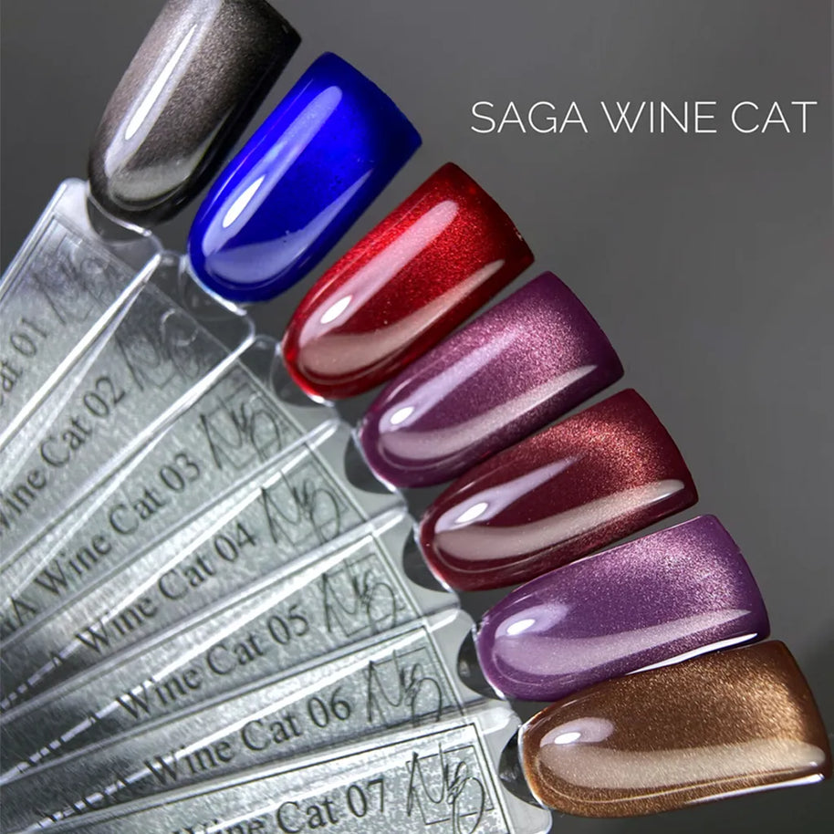 SAGA Wine Cat 03, 10 ml – prikaz odtenka in magnetnega sijaja