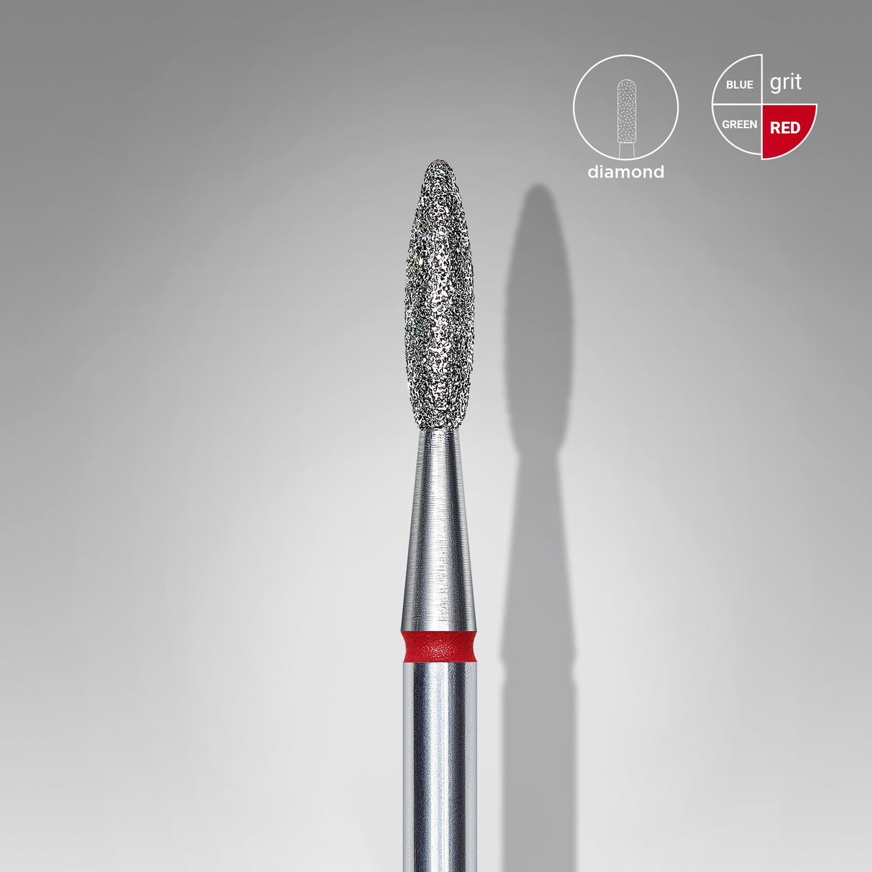 STALEKS PRO STALEKS - diamantni nastavek oster flame – rdeč 2,1 - Bellu