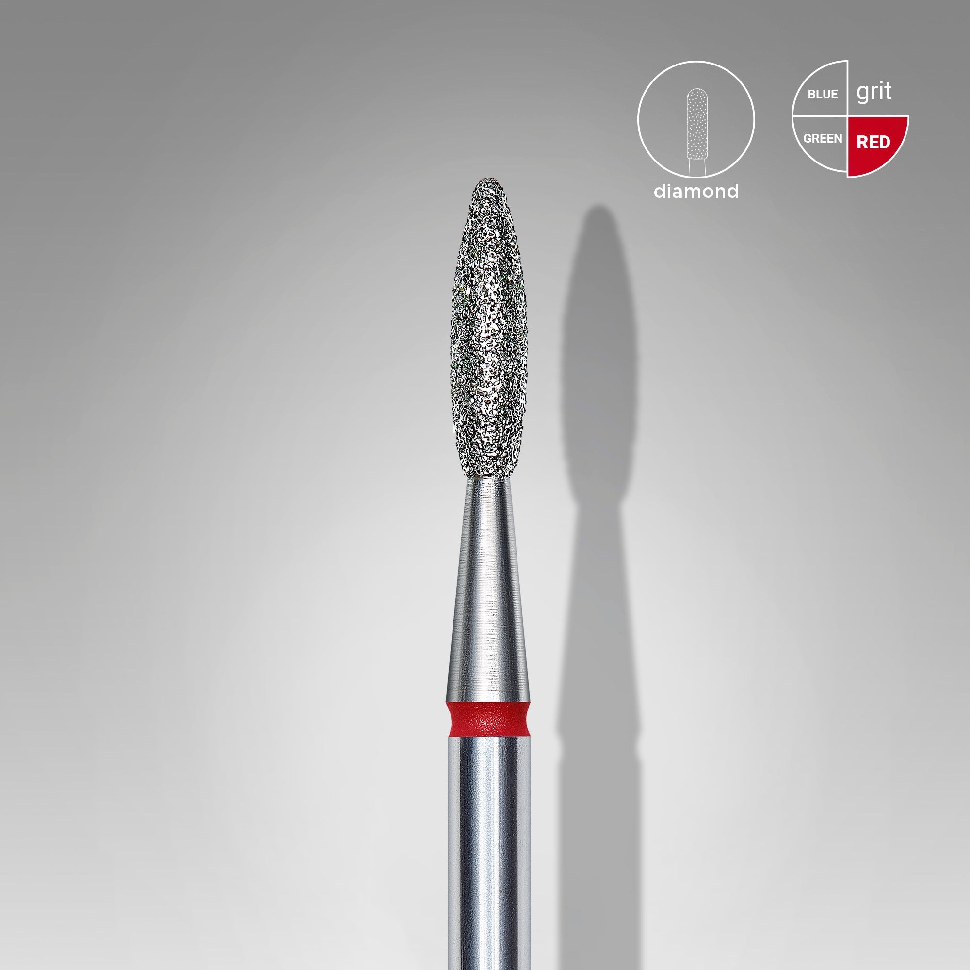 STALEKS PRO STALEKS - diamantni nastavek oster flame – rdeč 2,1 - Bellu