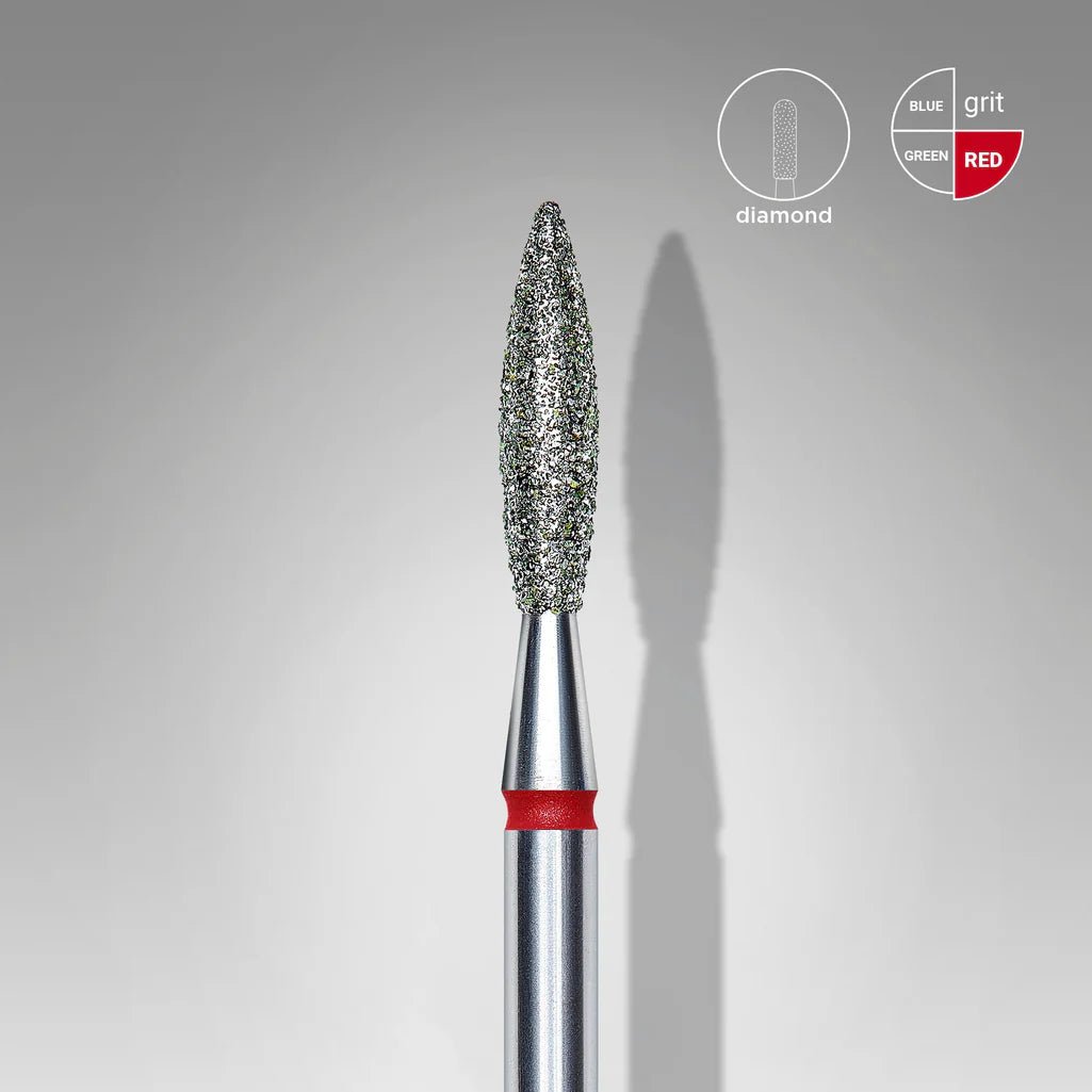 STALEKS PRO STALEKS - diamantni nastavek oster flame - rdeč 2,3 - Bellu
