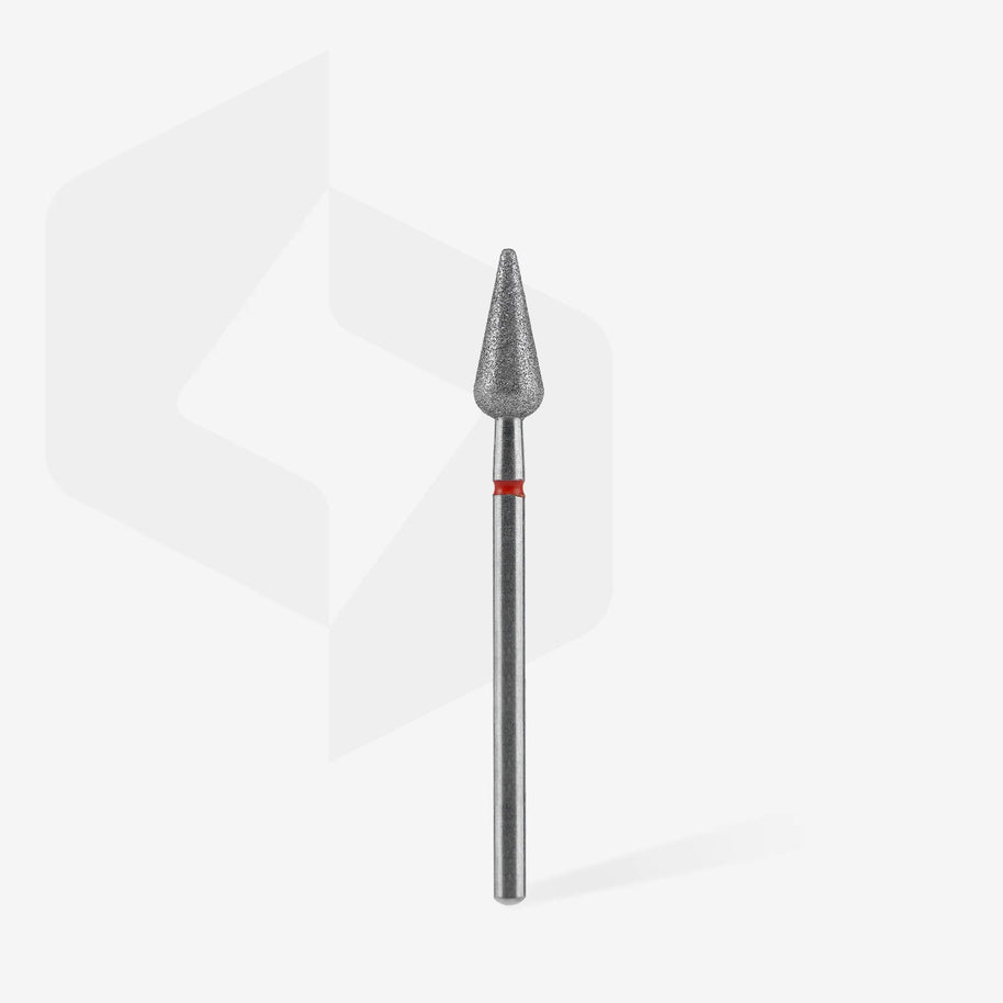 STALEKS PRO - diamantni nastavek ostro hruškast rdeč 5/12mm - Bellu