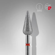 STALEKS PRO STALEKS - diamantni nastavek ostro hruškast rdeč 5/12mm - 9+1 AKCIJA - Bellu