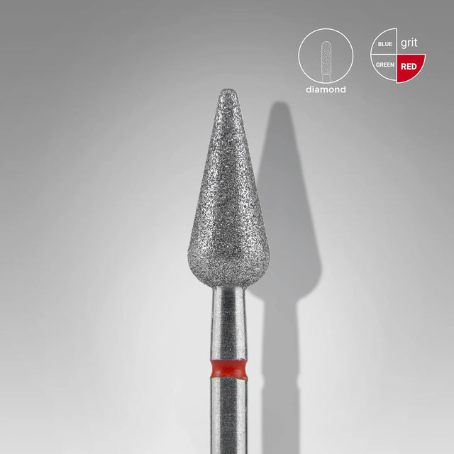 STALEKS PRO STALEKS - diamantni nastavek ostro hruškast rdeč 5/12mm - 9+1 AKCIJA - Bellu